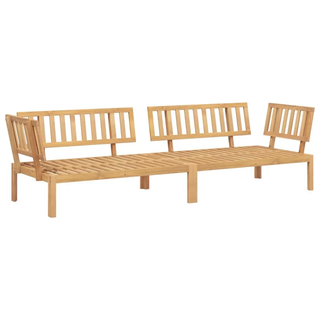 Outdoor Sectional Corner Sofa Solid Acacia Wood 2 pcs Brown