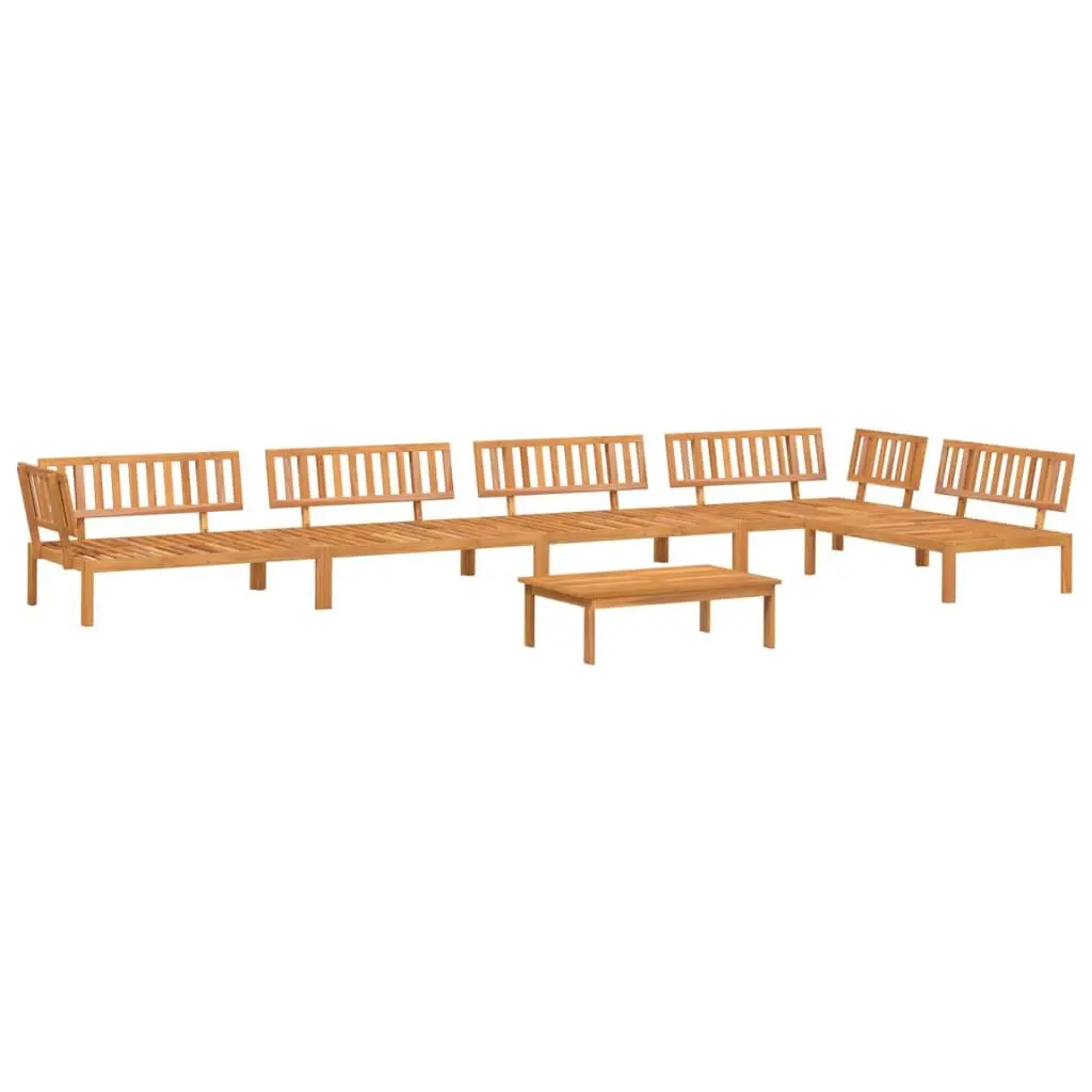 Outdoor Sectional Sofa Set 6 Piece Garden Pallet Furniture Brown Solid Wood