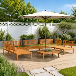 Practical 6-Piece Outdoor Sofa Set for Gardens and Patios