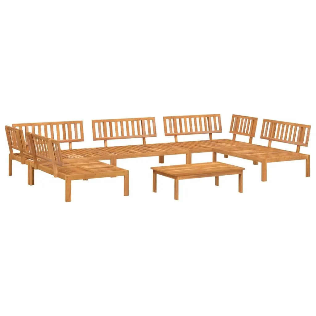 Outdoor Sectional Sofa Set Solid Acacia Wood 6 Piece Brown