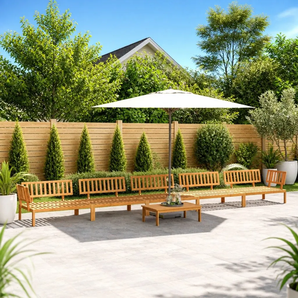 6 Piece Garden Pallet Sofa Set Solid Wood Acacia Brown