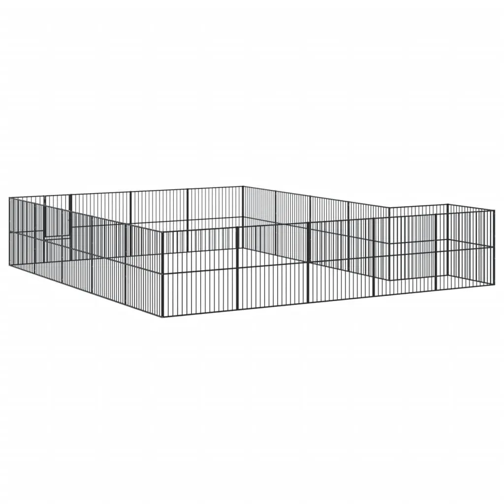Dog Exercise Pen Heavy Duty 20 Panel Galvanised Steel Black Pet Playpen for Small and Medium Animals