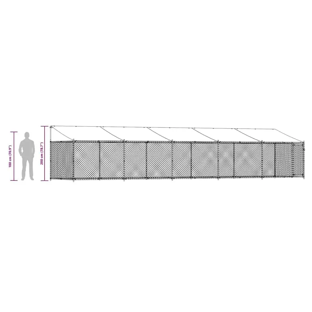 Dog Cage with Roof for Outdoor Use