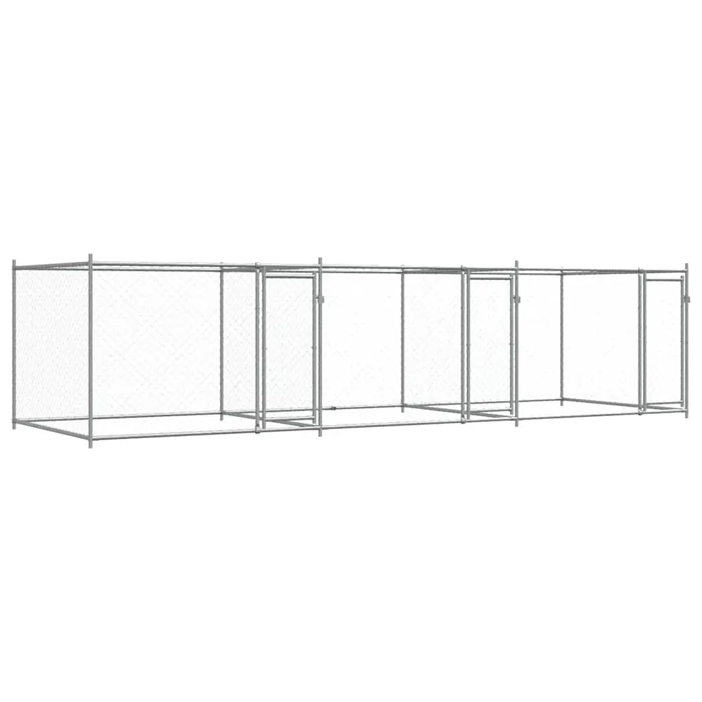 Dog Cage Kennel Galvanised Steel 6x2x1.5m Outdoor Pet Enclosure Grey