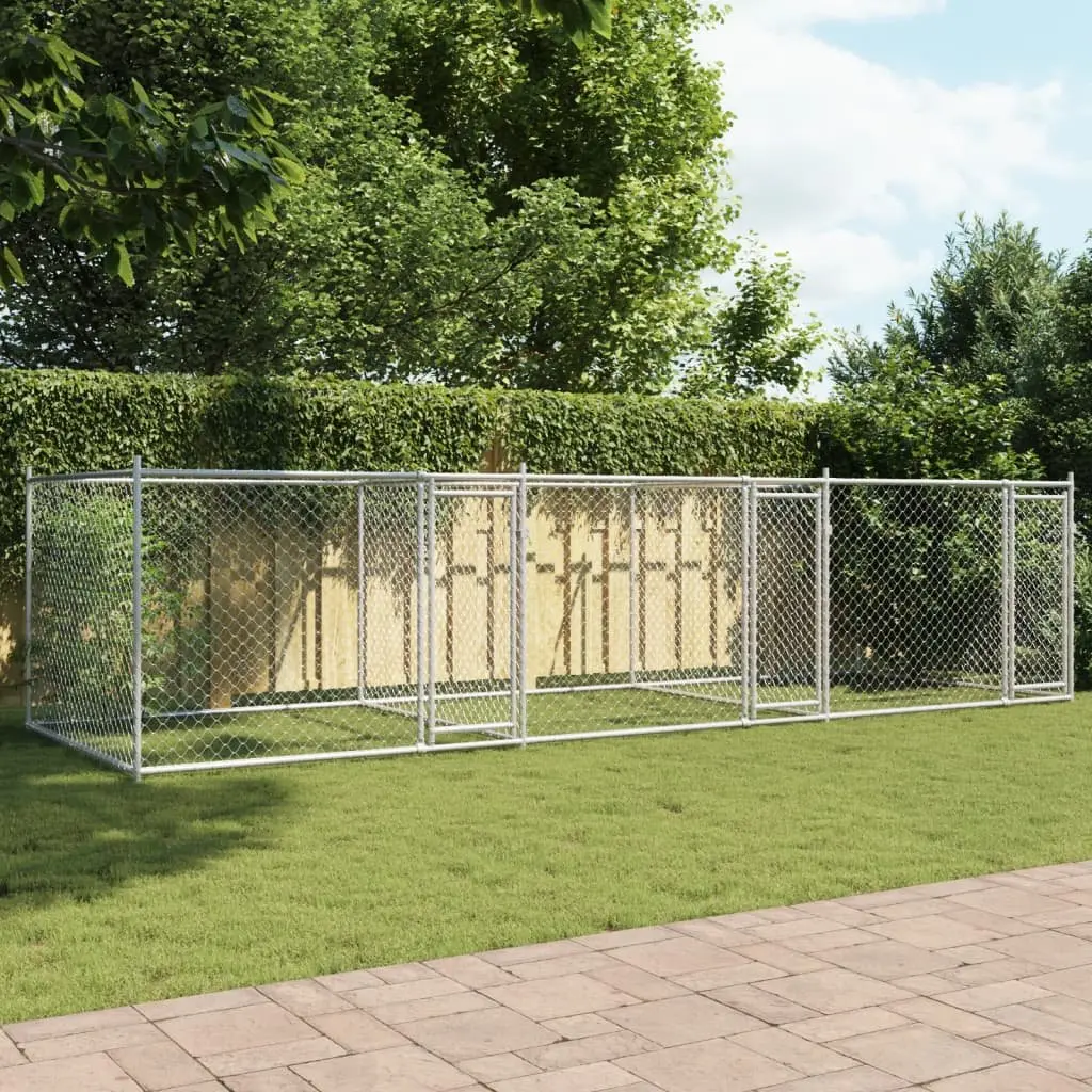Dog Cage Kennel Galvanised Steel 6x2x1.5m Outdoor Pet Enclosure Grey