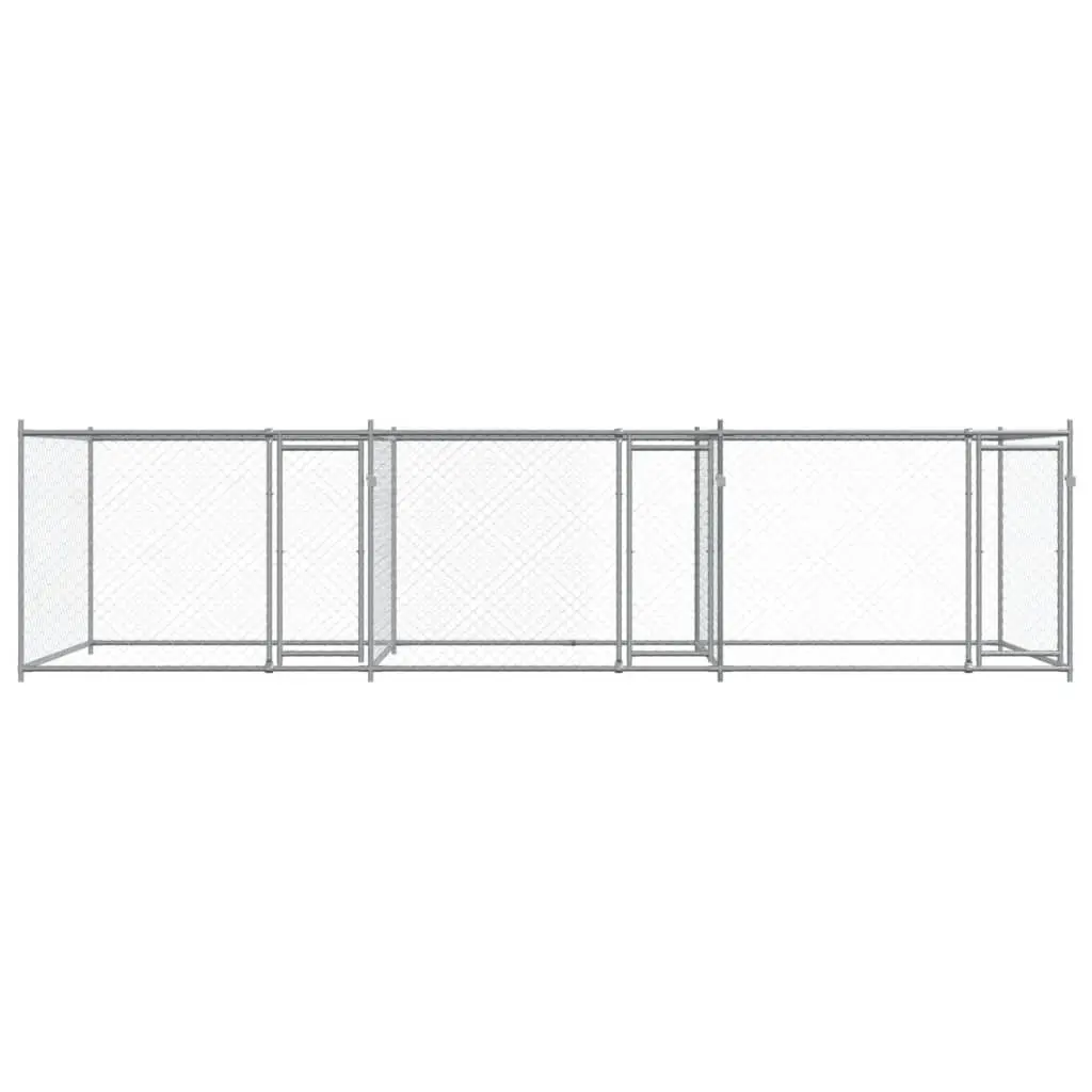 Dog Cage Kennel Galvanised Steel 6x2x1.5m Outdoor Pet Enclosure Grey