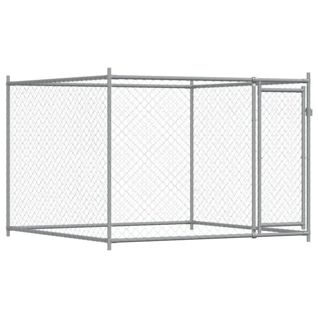 Dog Cage Outdoor Run Grey Galvanised Steel 10x2x15m Exercise Training Pen