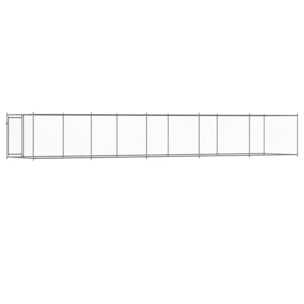 Dog Cage Outdoor Run Grey Galvanised Steel 10x2x15m Exercise Training Pen