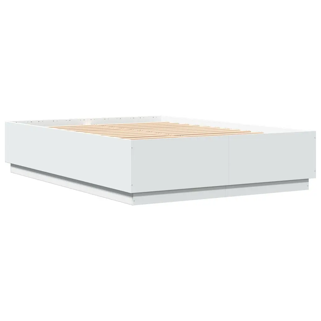 Bed Frame with Slatted Base and RGB LED Lights 150x200 cm