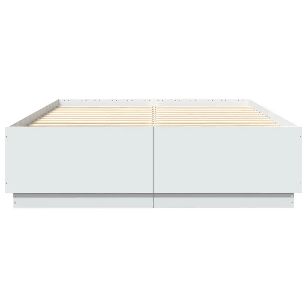 Bed Frame with Slatted Base and RGB LED Lights 150x200 cm