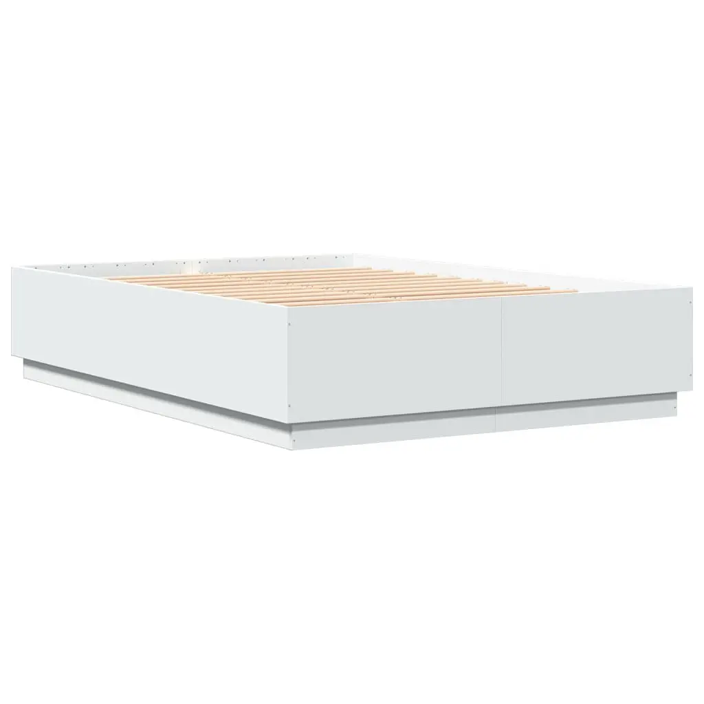 Bed Frame with Slatted Base and RGB LED Lights 150x200 cm