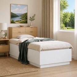 Versatile White Bed Frame 90x190 cm for Any Bedroom