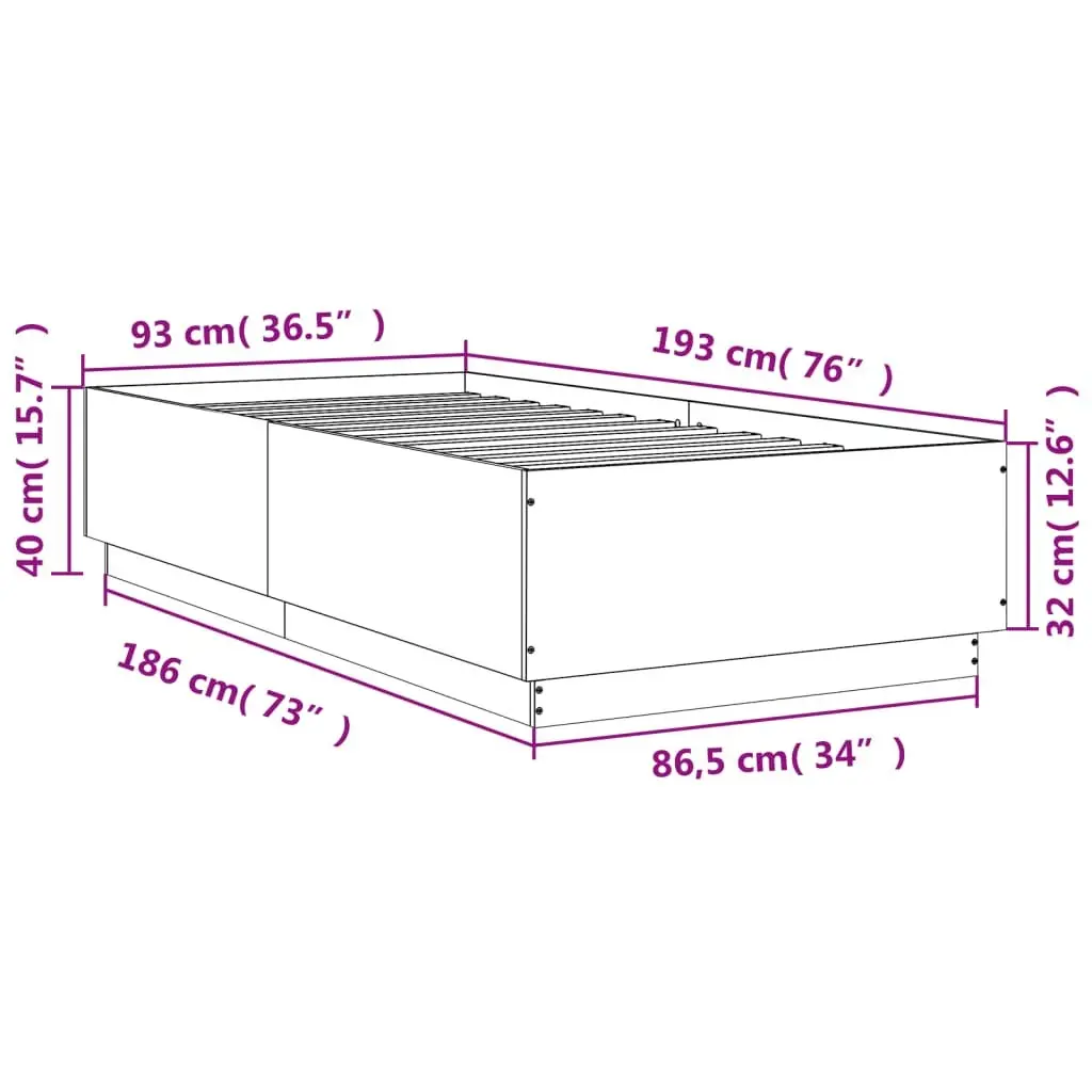 White Bed Frame 90x190 cm for Any Bedroom