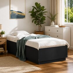 Practical Bed Frame 90x190 cm with Slatted Support