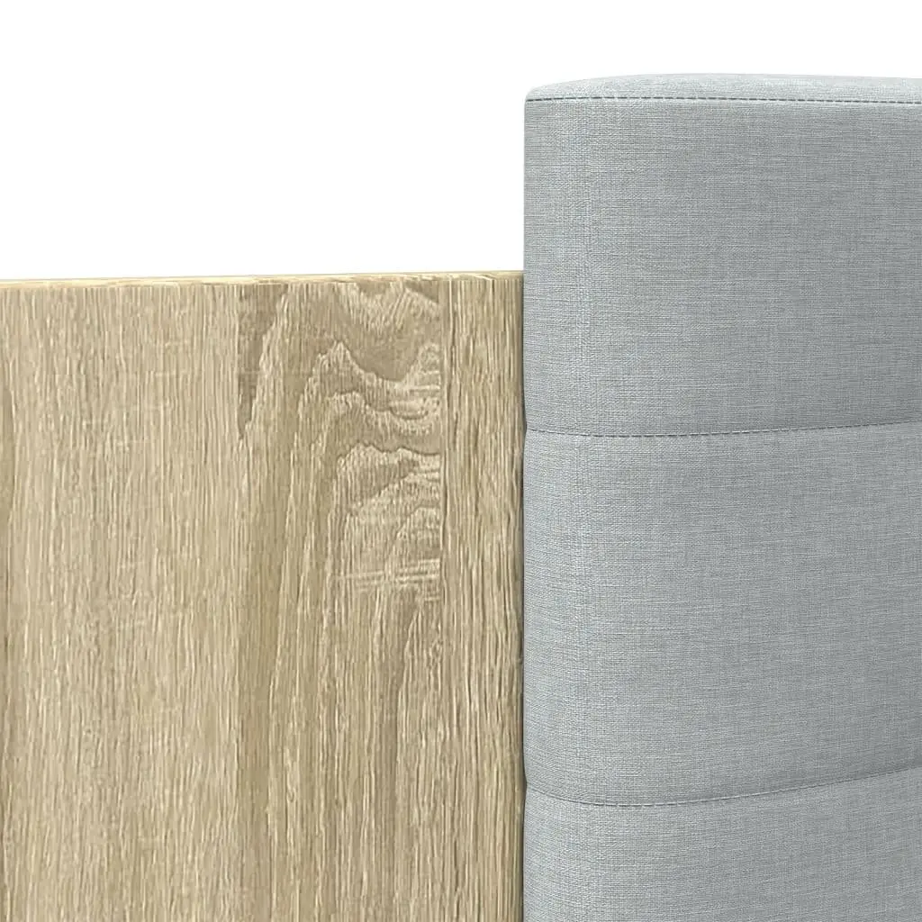 Bed Frame Engineered Wood 150x200cm Brown with Headboard Slatted Base