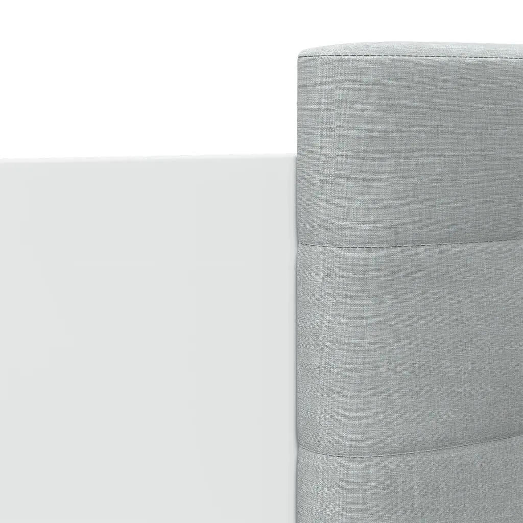 White Bed Frame with Headboard 135x190 cm Engineered Wood Slatted Base