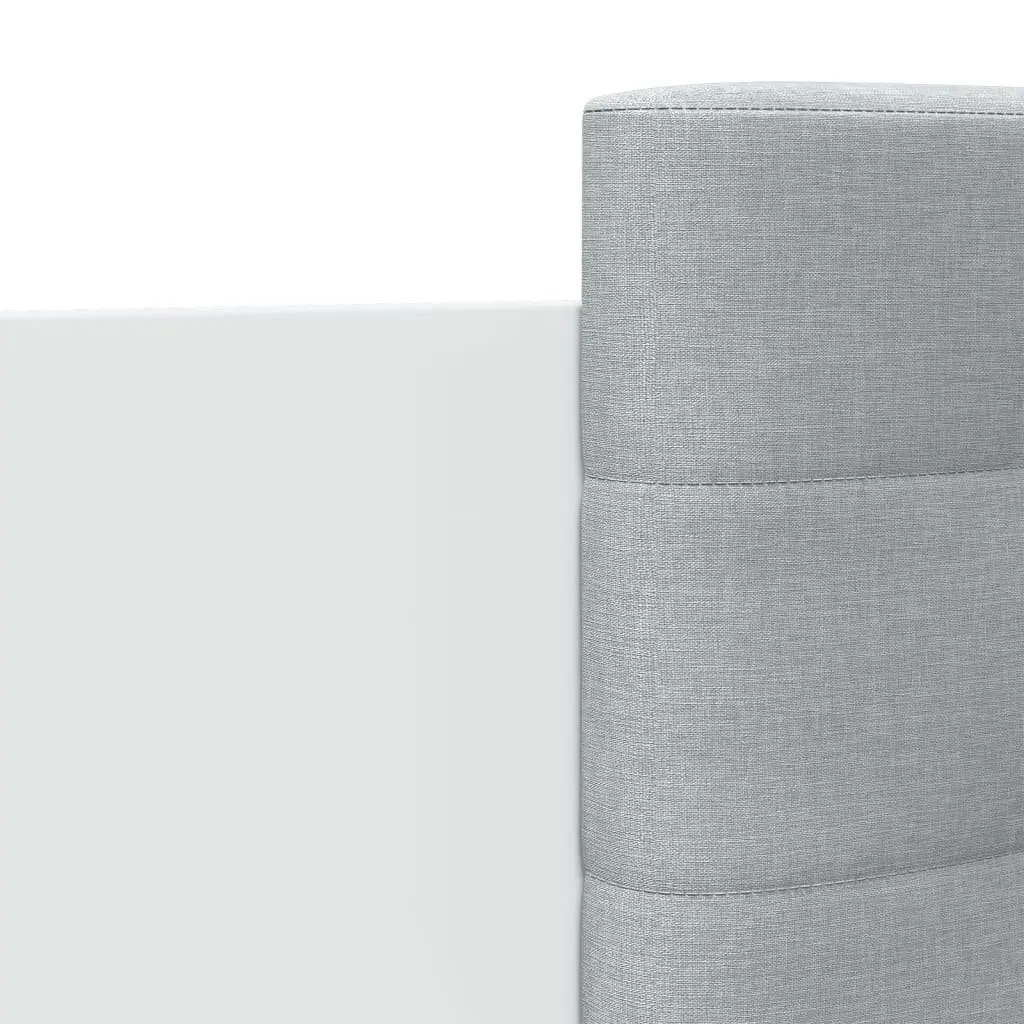 Bed Frame Engineered Wood 90x190cm White Slatted Base with Foam Headboard