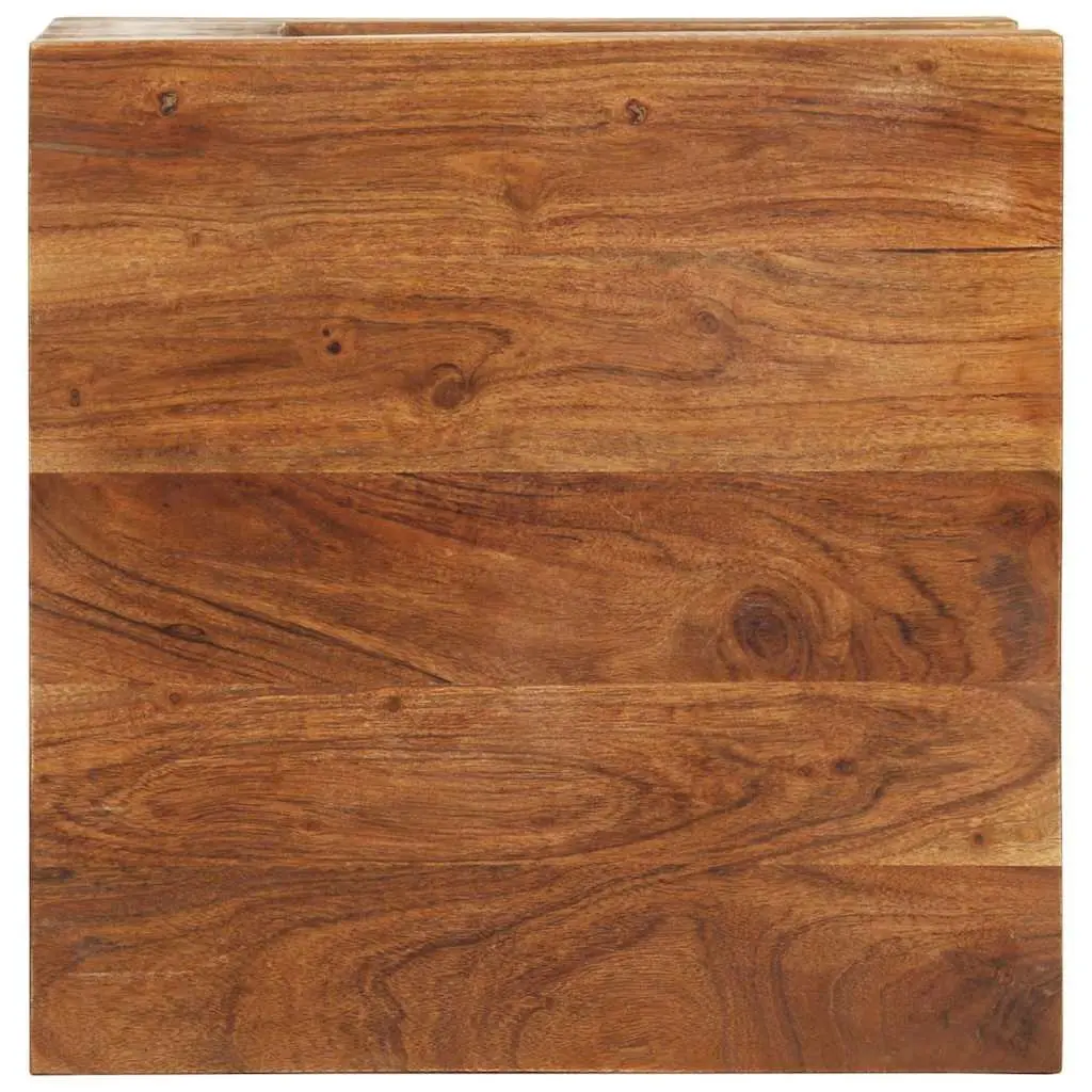 Coffee Table Solid Acacia Wood 45x45x40 cm Brown with Storage Shelf