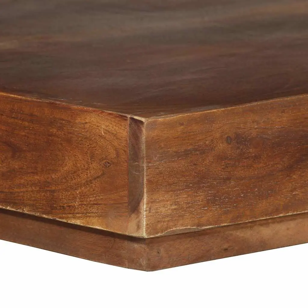 Coffee Table Solid Acacia Wood 45x45x40 cm Brown with Storage Shelf