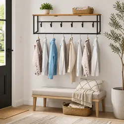 Practical Wooden Peg Coat Rack for Everyday Use