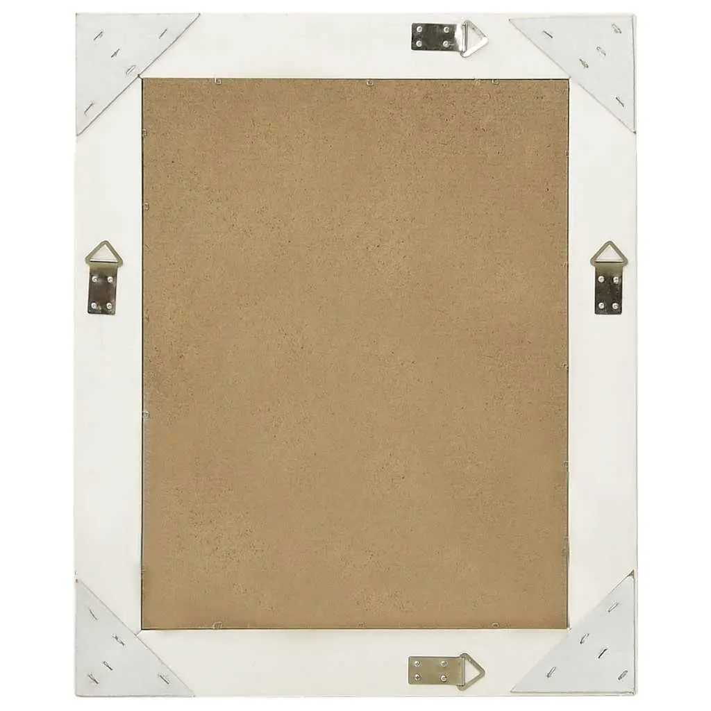 Wall Mirror Baroque Style 50x60 cm White Ornate Frame Decor