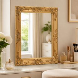 Wall Mirror Baroque Style 50x60 cm Gold Frame Decorative Home Decor