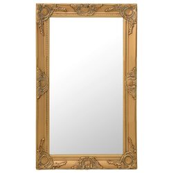 Practical Gold Framed Wall Mirror in Baroque Style 50x80cm