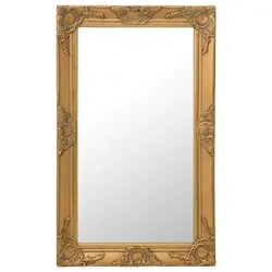 Practical Gold Framed Wall Mirror in Baroque Style 50x80cm