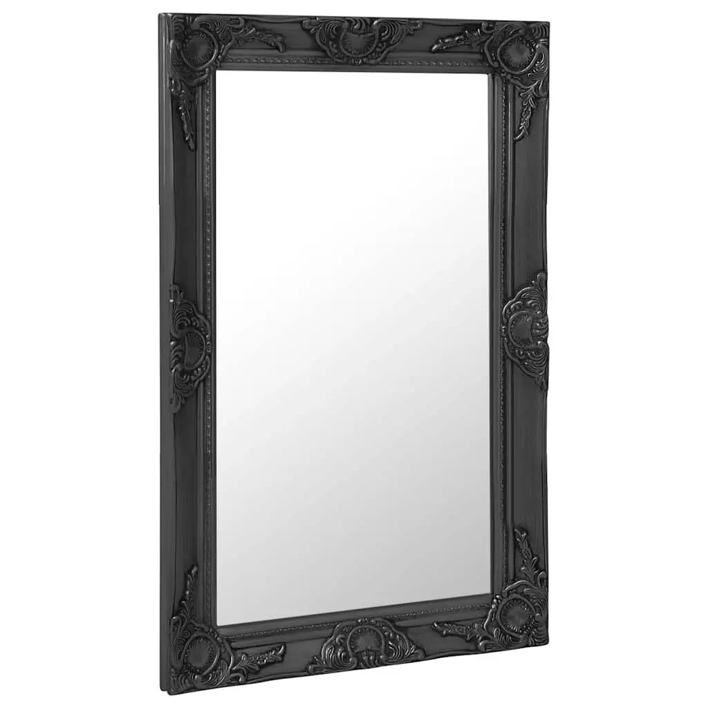 Wall Mirror Baroque Style Black Decorative Frame Home Decor Antique Look 50x80cm