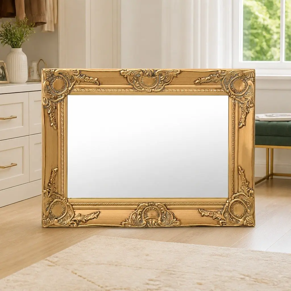 Baroque Wall Mirror 60x40 cm Gold Frame Ornate Home Decor Hanging