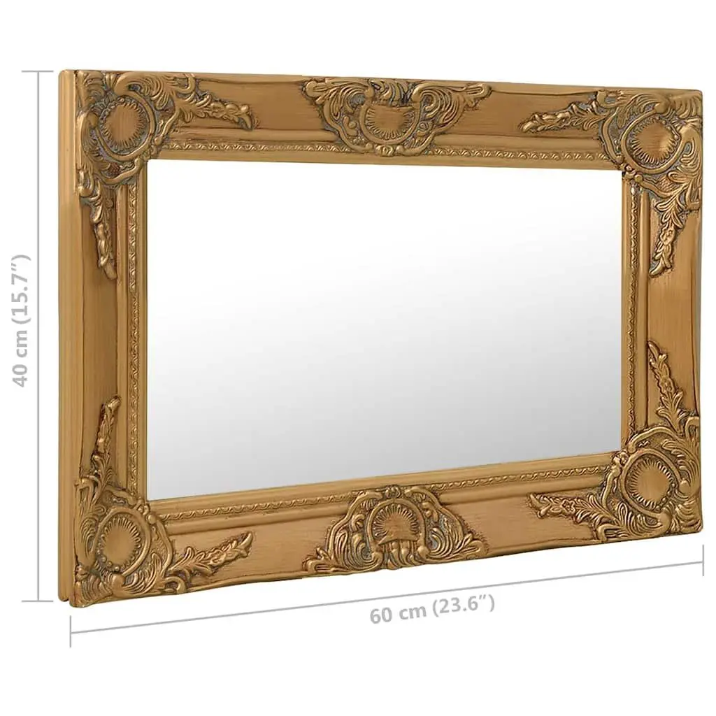 Baroque Wall Mirror 60x40 cm Gold Frame Ornate Home Decor Hanging