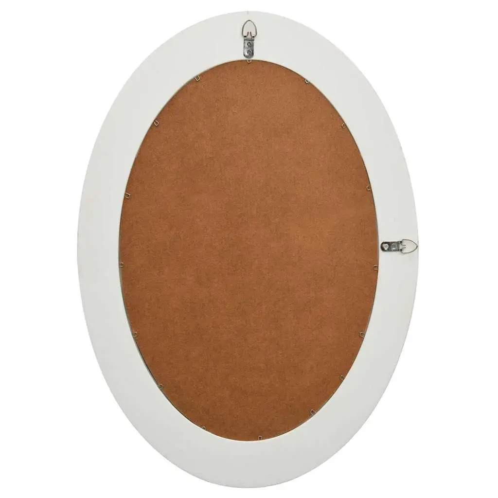 Wall Mirror Wooden Baroque Style 50x70 cm White Ornate Frame