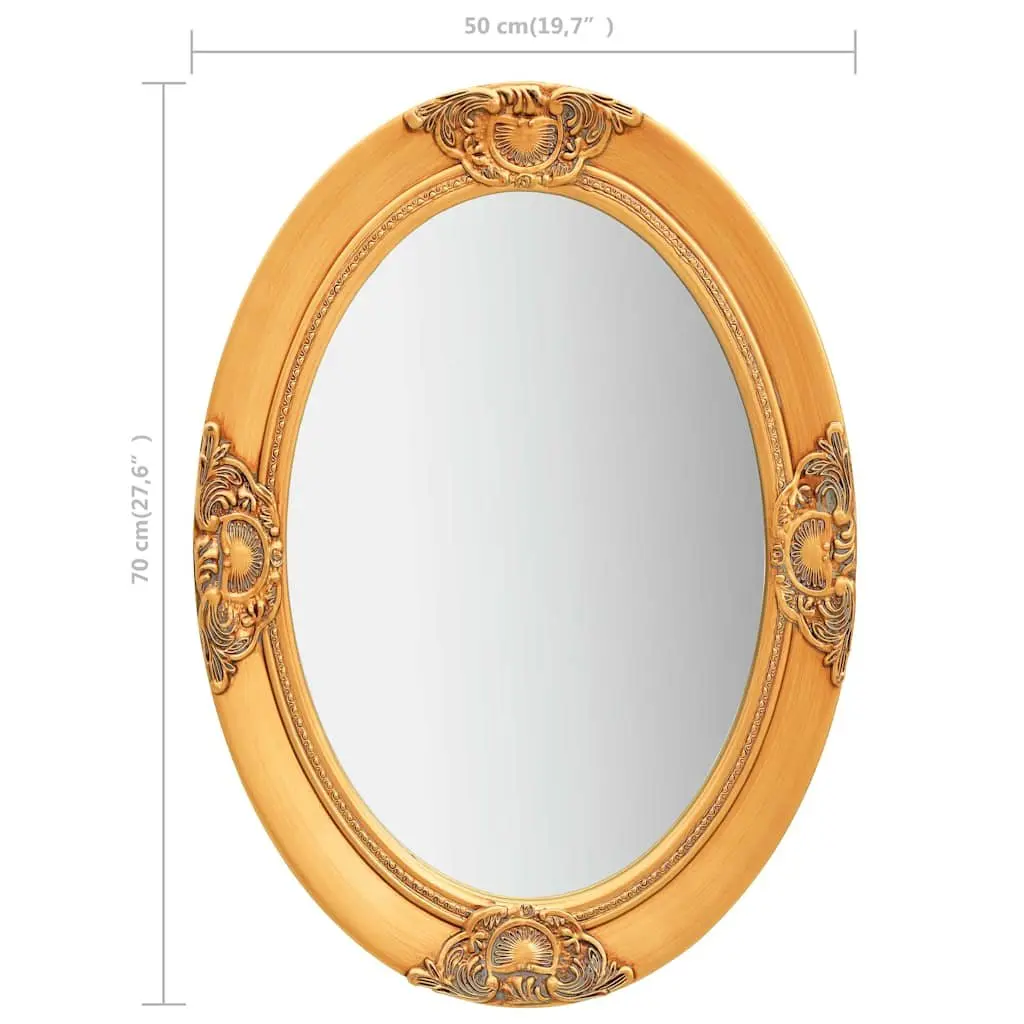 Ornate Decorative Mirror Wooden Frame 50x70cm Gold Baroque Style