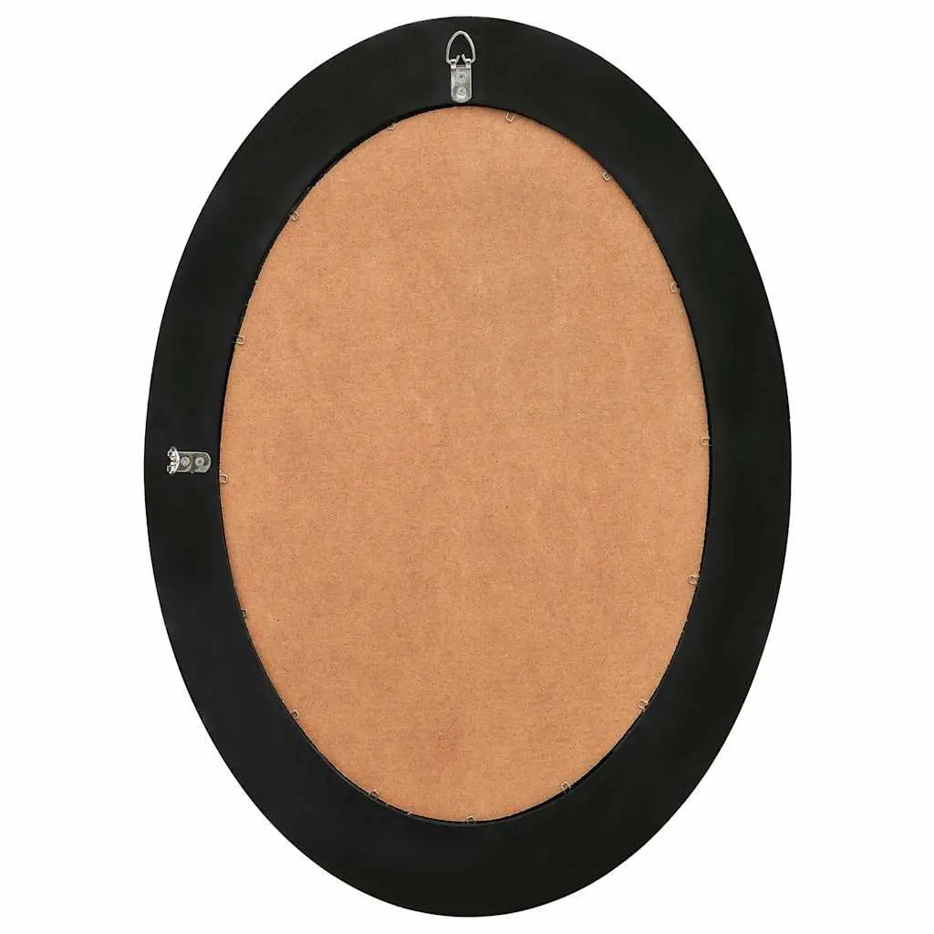 Ornate Frame Wall Mirror Black 50x70cm Baroque Style Wooden Decor