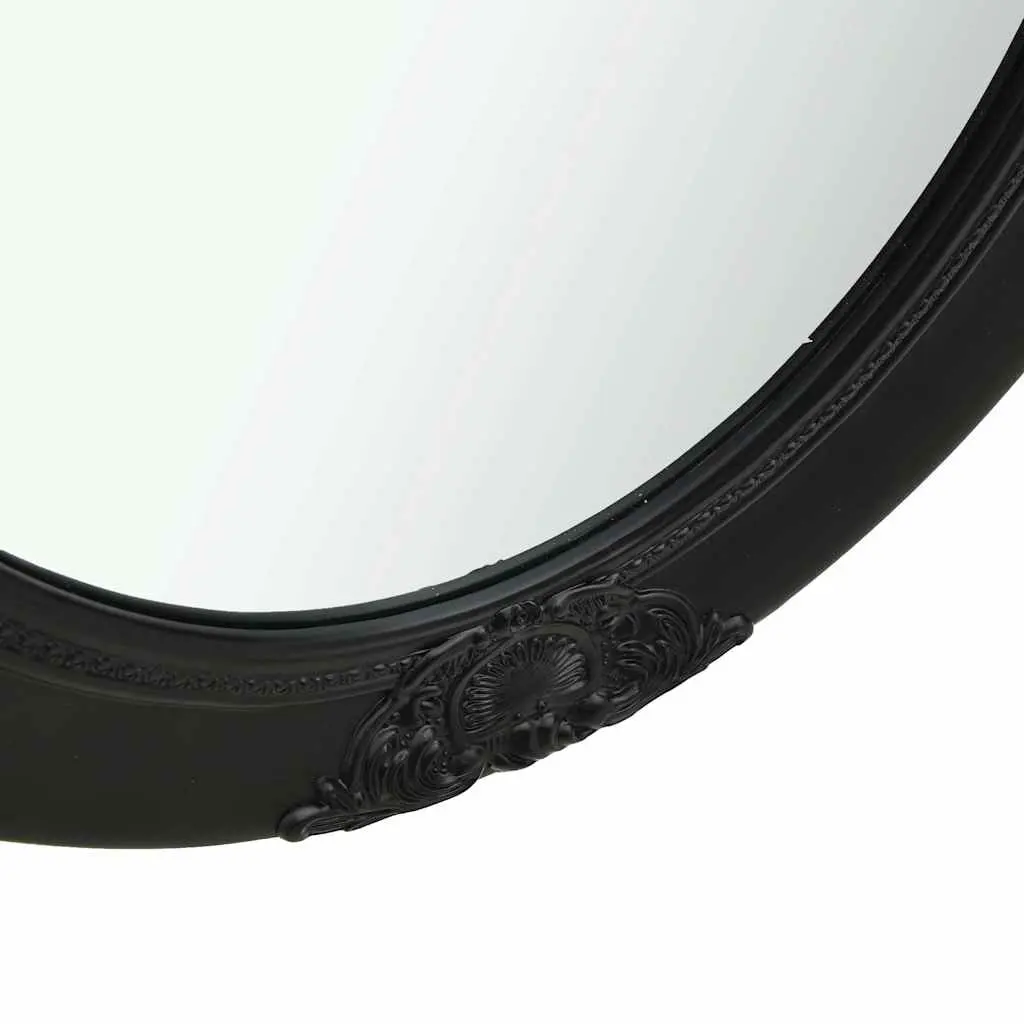 Ornate Frame Wall Mirror Black 50x70cm Baroque Style Wooden Decor