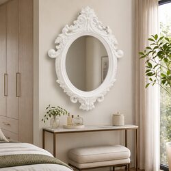 56x76 cm Wall Mirror with Ornate Castle Style Frame