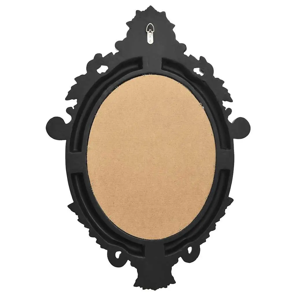 Wall Mirror Castle Style 56x76cm Black Ornate Frame Decor Flat Edge