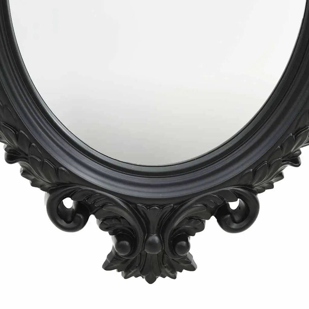 Wall Mirror Castle Style 56x76cm Black Ornate Frame Decor Flat Edge