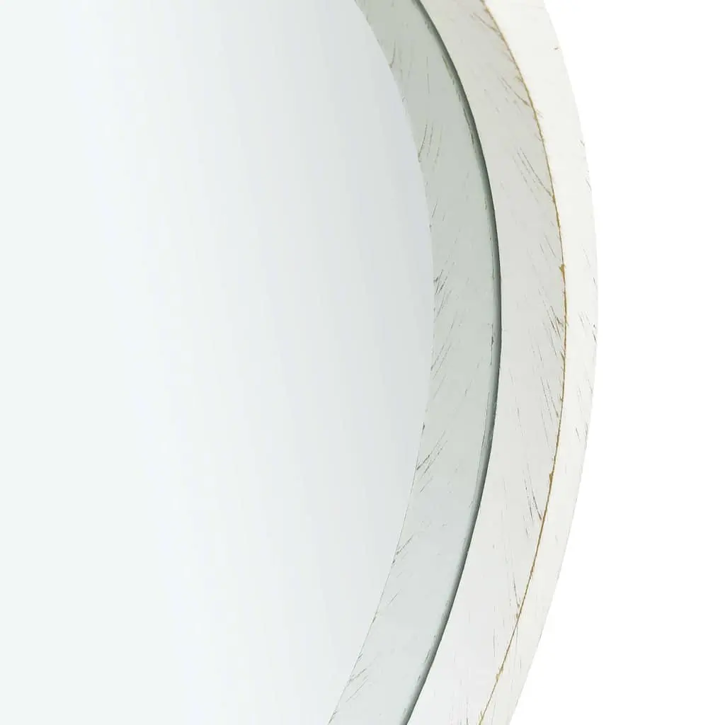 Round Wall Mirror 50cm White Hanging Decor Bedroom Living Room Strap Design