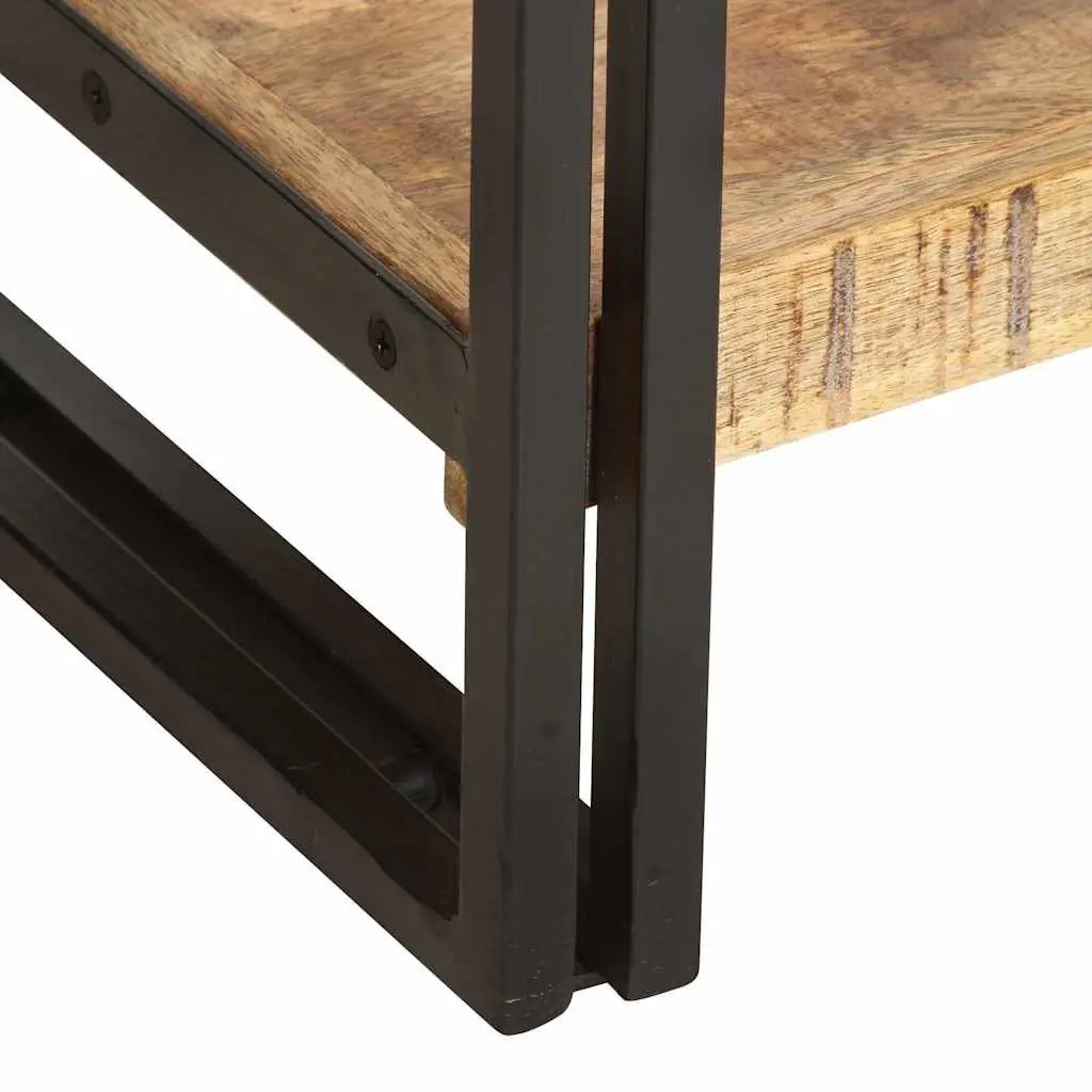 5-Tier Bookcase Solid Mango Wood 40x30x180 cm Brown Industrial Standing Shelf Storage