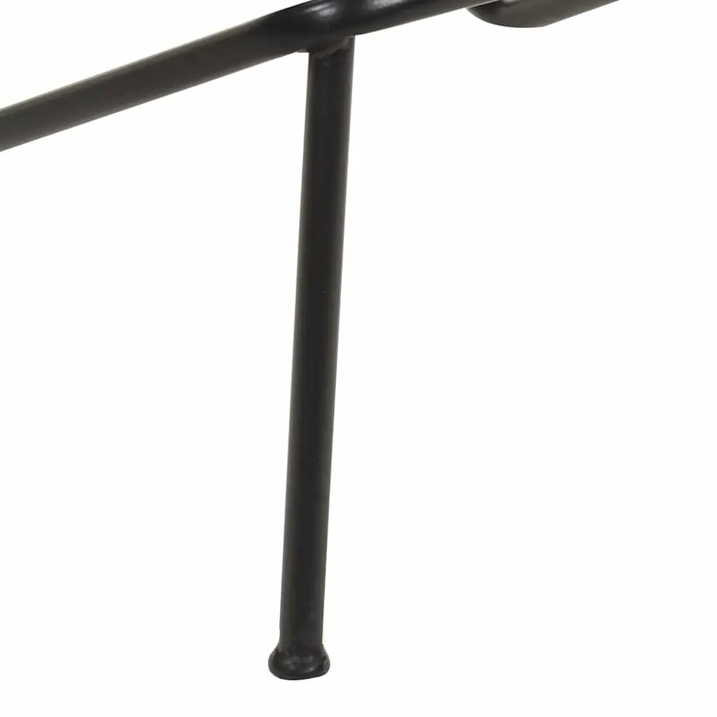 Bar Stools Leather Seat Iron Frame Industrial Style Black 2 Piece