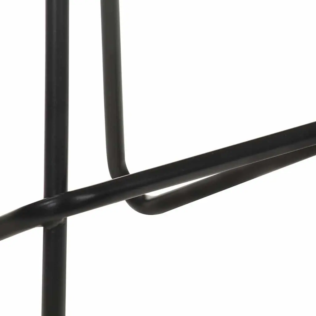 Bar Stools Real Leather Seats Industrial Style 4 Piece Black