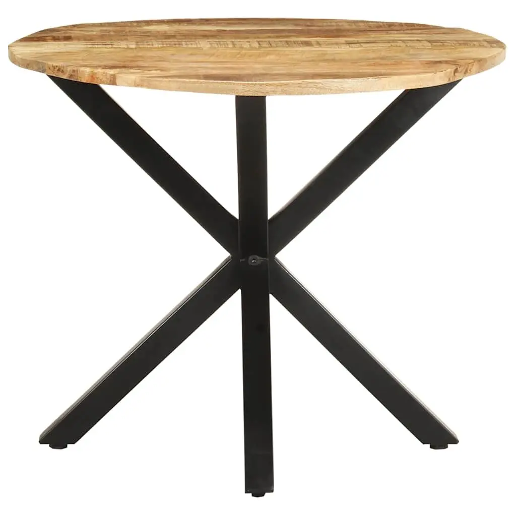 End Table Solid Mango Wood 68x68x56 cm Brown with Powder-Coated Iron Legs Industrial Style Accent Furniture