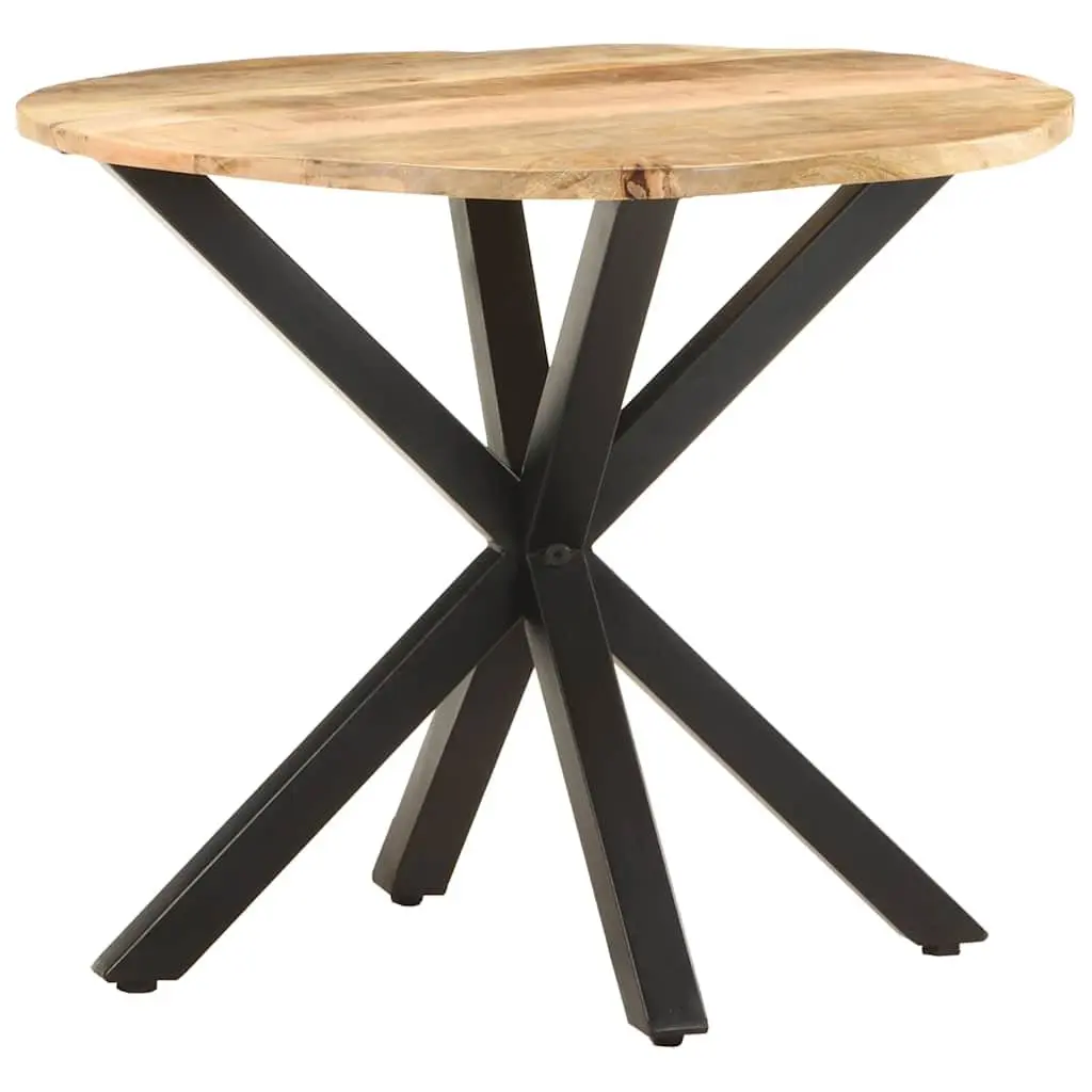 End Table Solid Mango Wood 68x68x56 cm Brown with Powder-Coated Iron Legs Industrial Style Accent Furniture