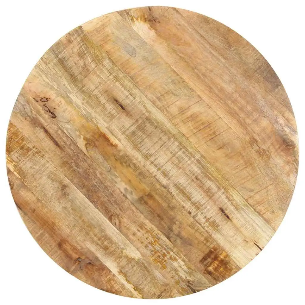 End Table Solid Mango Wood 68x68x56 cm Brown with Powder-Coated Iron Legs Industrial Style Accent Furniture
