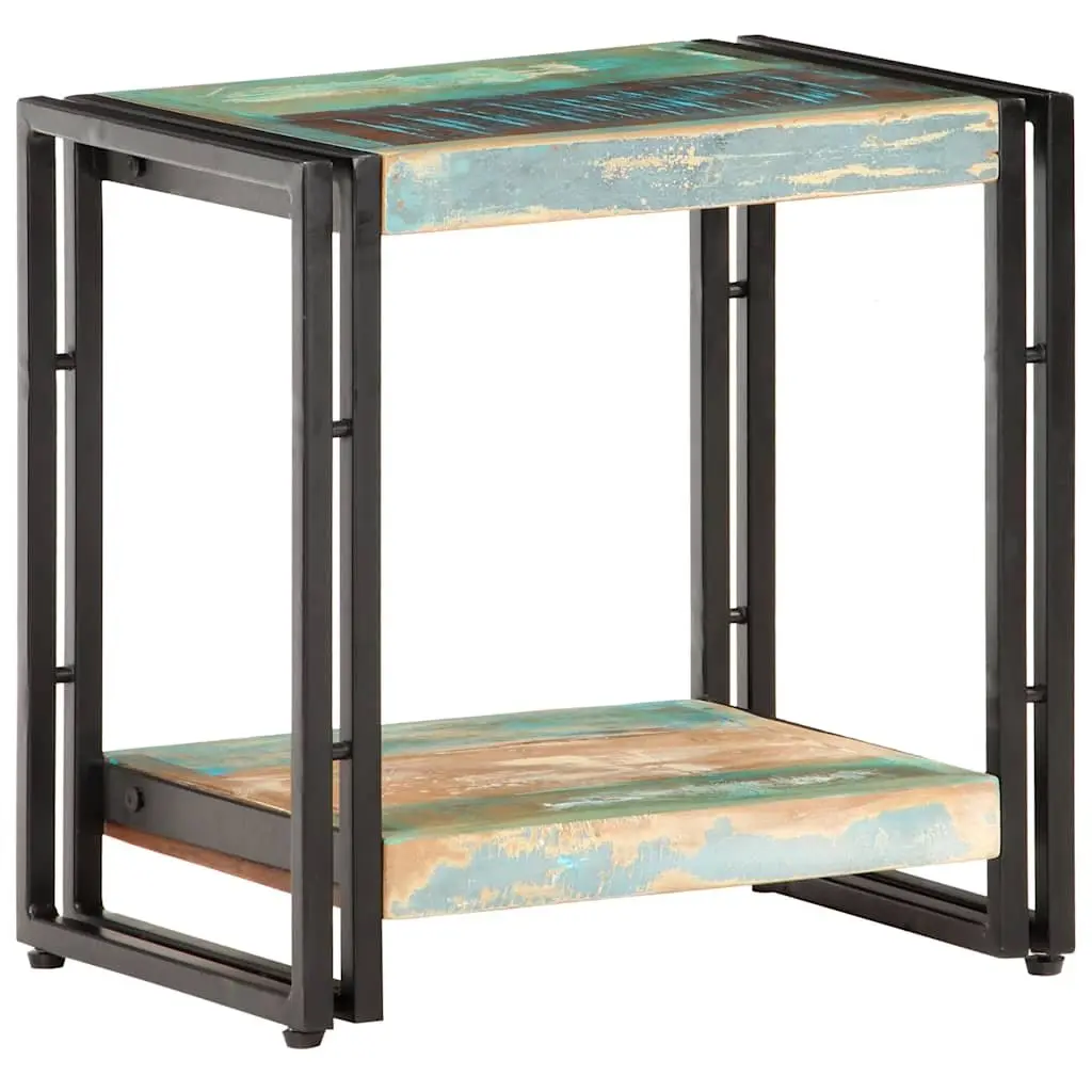 End Table Solid Reclaimed Wood 40x30x40 cm Multicolour Side Accent Bedside Storage Shelf