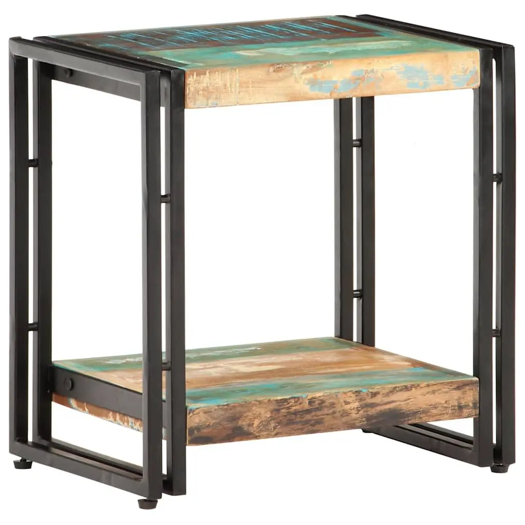 End Table Solid Reclaimed Wood 40x30x40 cm Multicolour Side Accent Bedside Storage Shelf