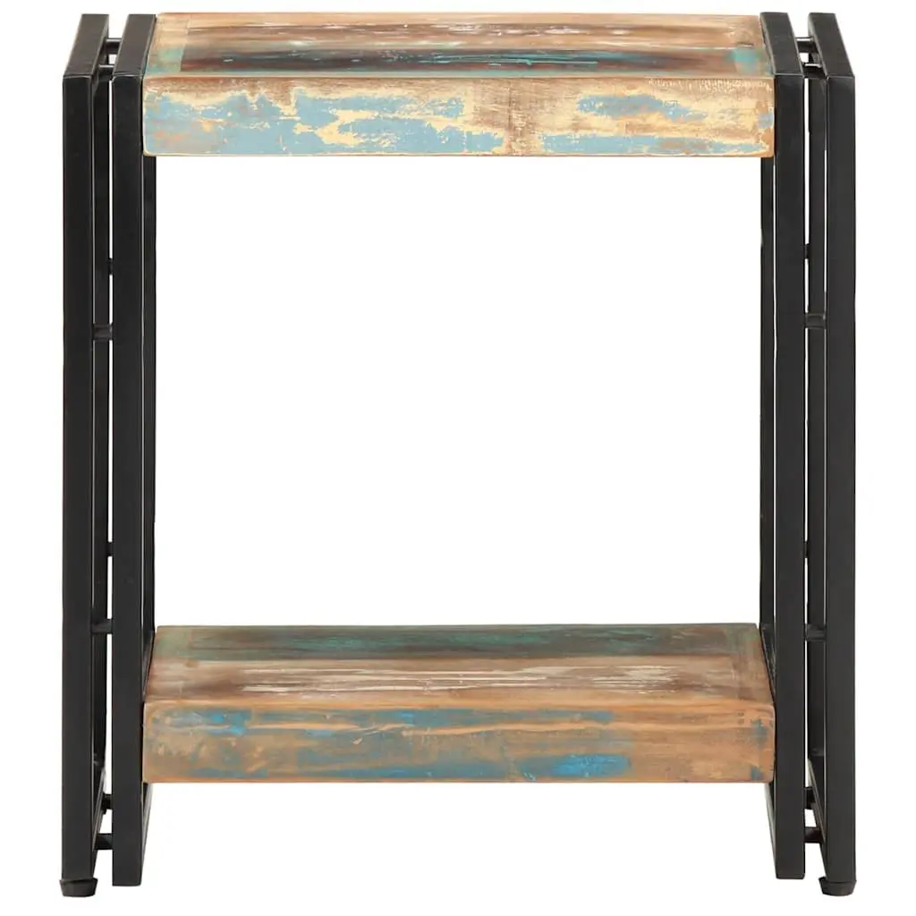 End Table Solid Reclaimed Wood 40x30x40 cm Multicolour Side Accent Bedside Storage Shelf