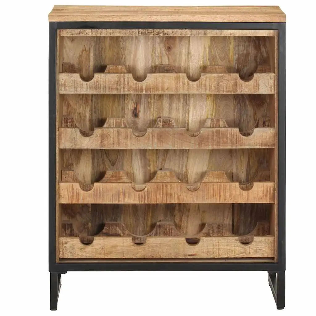 Wine Cabinet Solid Mango Wood 62x33x78.5 cm Brown Storage Display Holder