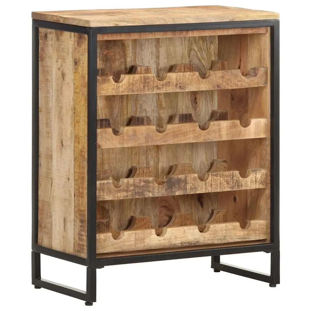 Wine Cabinet Solid Mango Wood 62x33x78.5 cm Brown Storage Display Holder